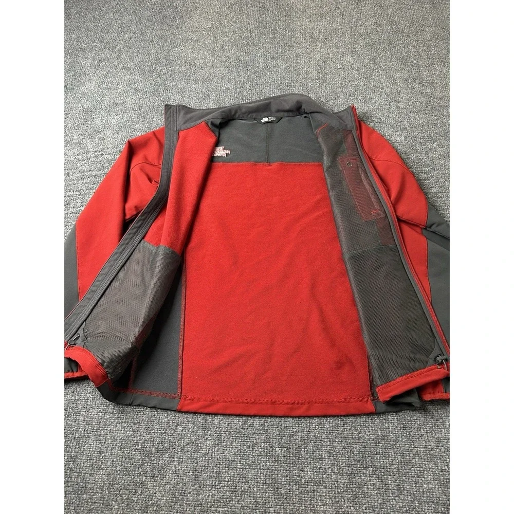 Mens The North Face WindWall Soft Shell Jacket Red Gray, Size S